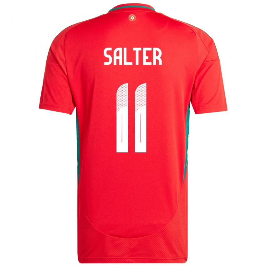 ילדים ויילס Oliver Salter #11 אָדוֹם ג'רזי ביתית 24-26 חולצה קצרה