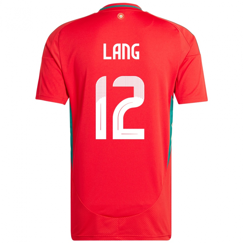 ילדים ויילס Alex Lang #12 אָדוֹם ג'רזי ביתית 24-26 חולצה קצרה