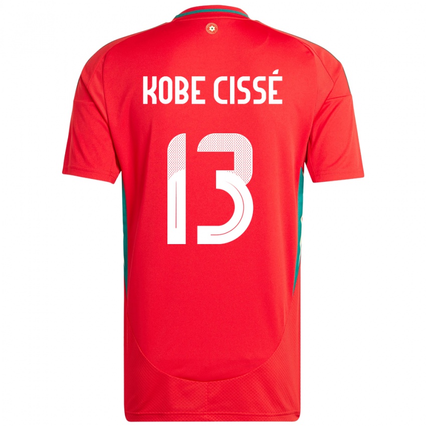 ילדים ויילס Prince Kobe Cissé #13 אָדוֹם ג'רזי ביתית 24-26 חולצה קצרה