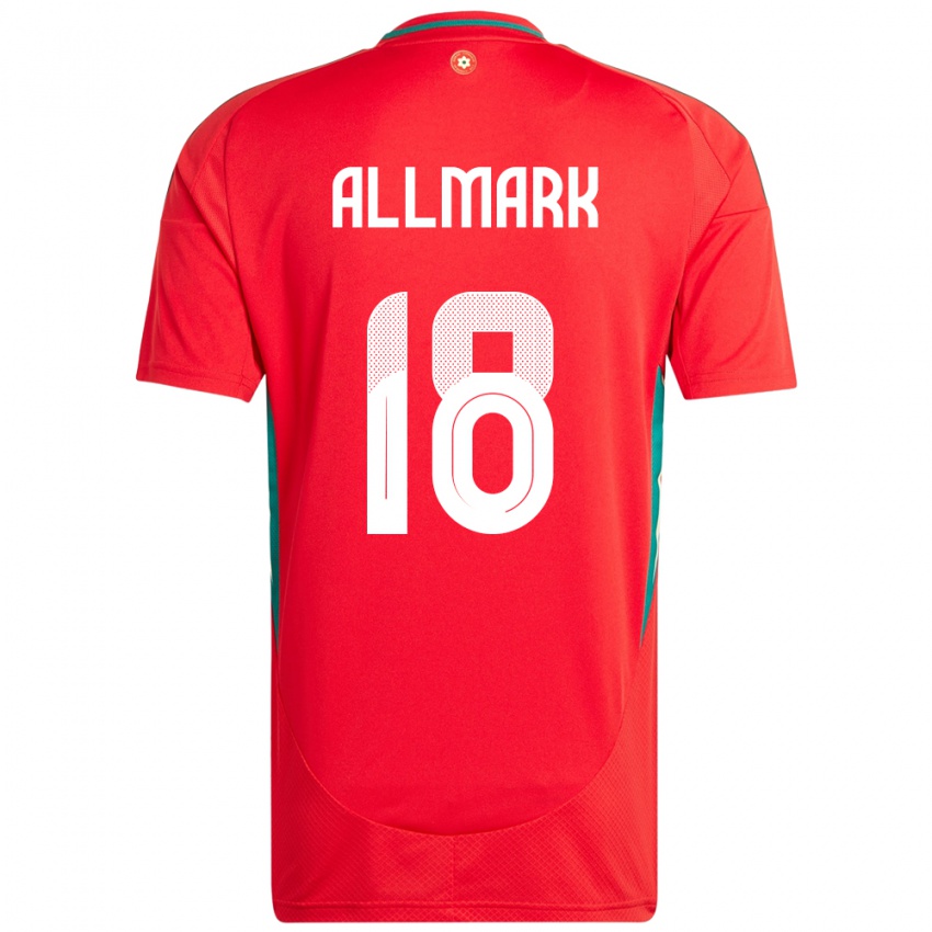 ילדים ויילס Hayden Allmark #18 אָדוֹם ג'רזי ביתית 24-26 חולצה קצרה