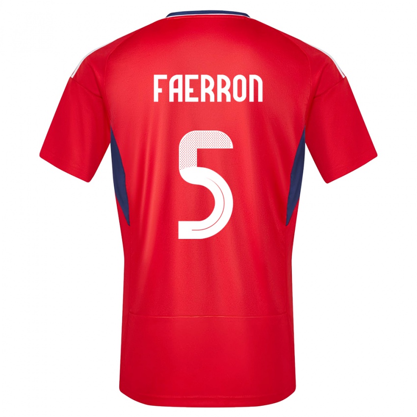 ילדים קוסטה ריקה Fernán Faerron #5 אָדוֹם ג'רזי ביתית 24-26 חולצה קצרה
