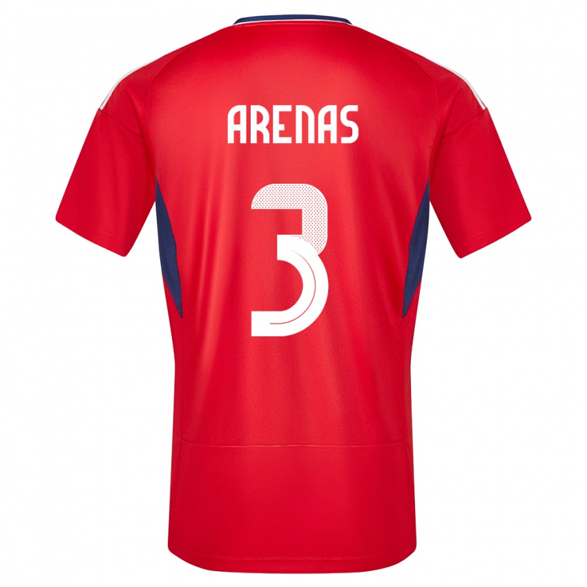 ילדים קוסטה ריקה Alejandro Arenas #3 אָדוֹם ג'רזי ביתית 24-26 חולצה קצרה