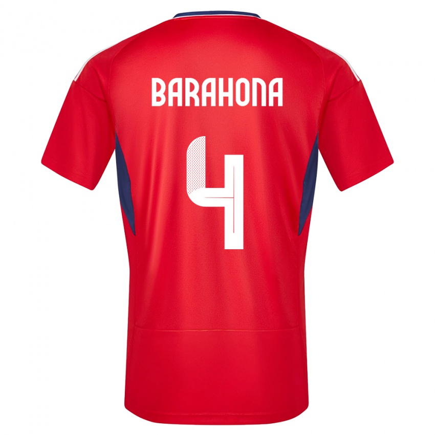 ילדים קוסטה ריקה Carlos Barahona #4 אָדוֹם ג'רזי ביתית 24-26 חולצה קצרה