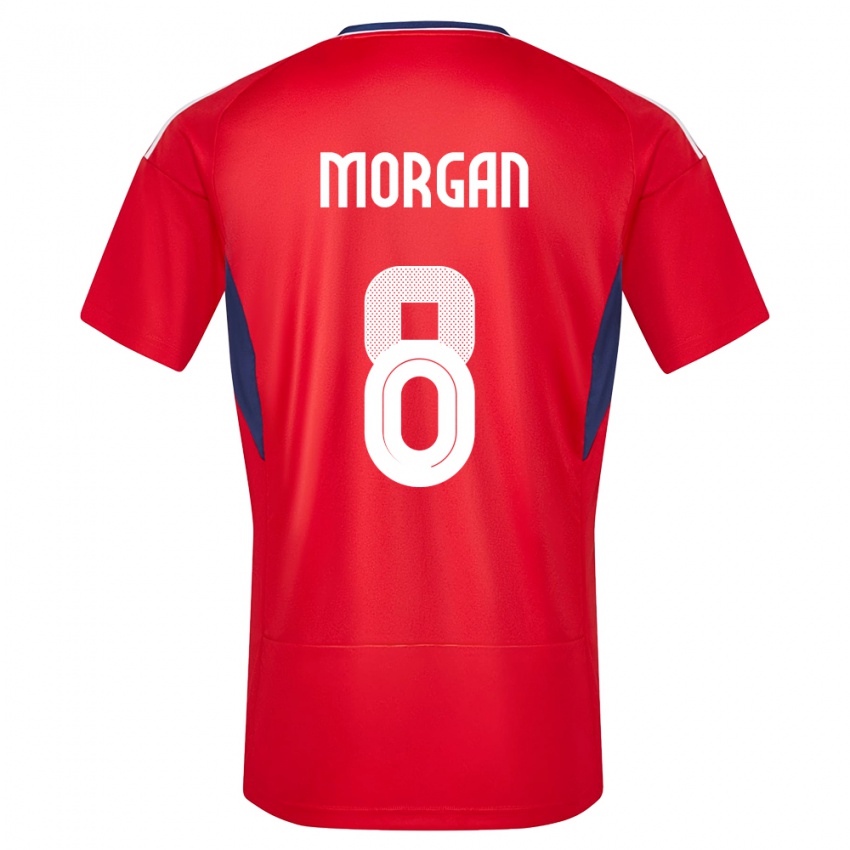 ילדים קוסטה ריקה Hakeem Morgan #8 אָדוֹם ג'רזי ביתית 24-26 חולצה קצרה