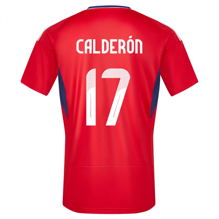 ילדים קוסטה ריקה Brayan Calderón #17 אָדוֹם ג'רזי ביתית 24-26 חולצה קצרה