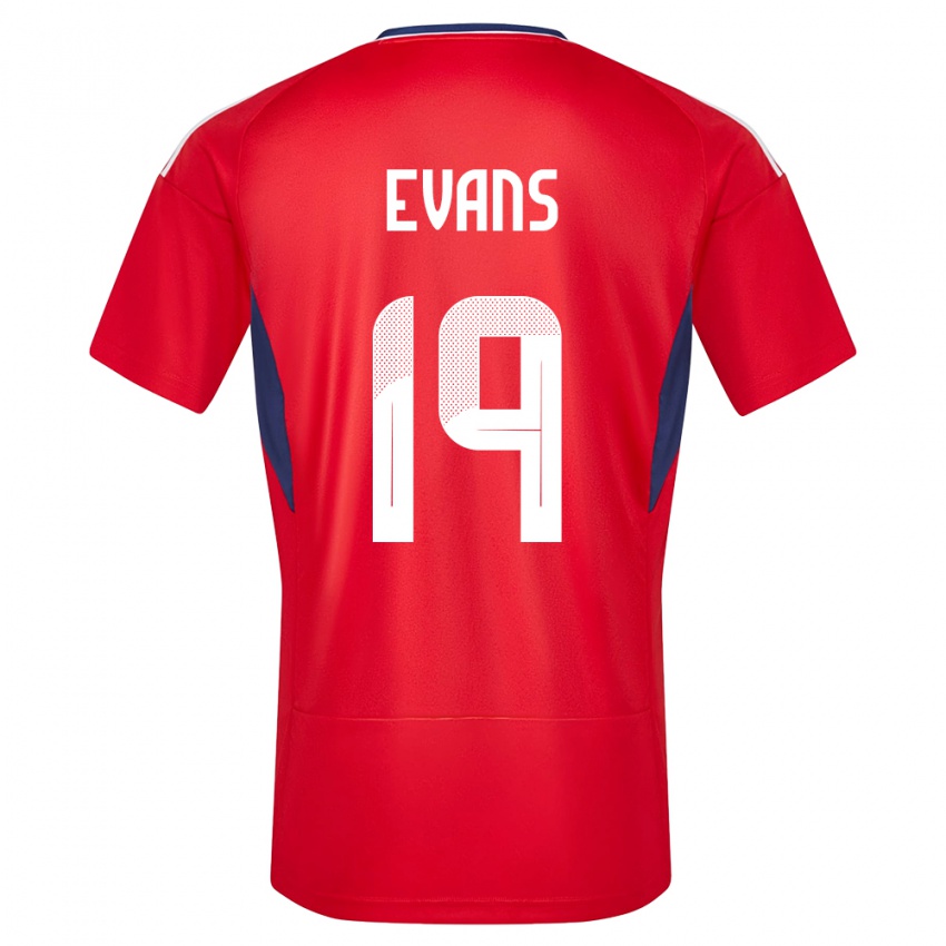 ילדים קוסטה ריקה Jordy Evans #19 אָדוֹם ג'רזי ביתית 24-26 חולצה קצרה