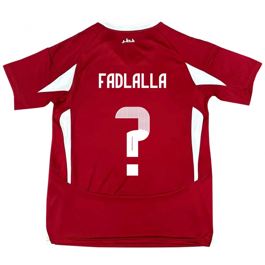 ילדים קטאר Saifeldeen Fadlalla #0 אָדוֹם ג'רזי ביתית 24-26 חולצה קצרה