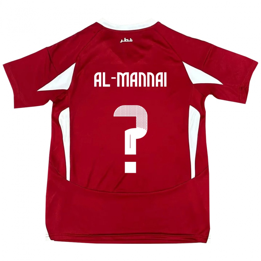 ילדים קטאר Mohamed Al-Mannai #0 אָדוֹם ג'רזי ביתית 24-26 חולצה קצרה