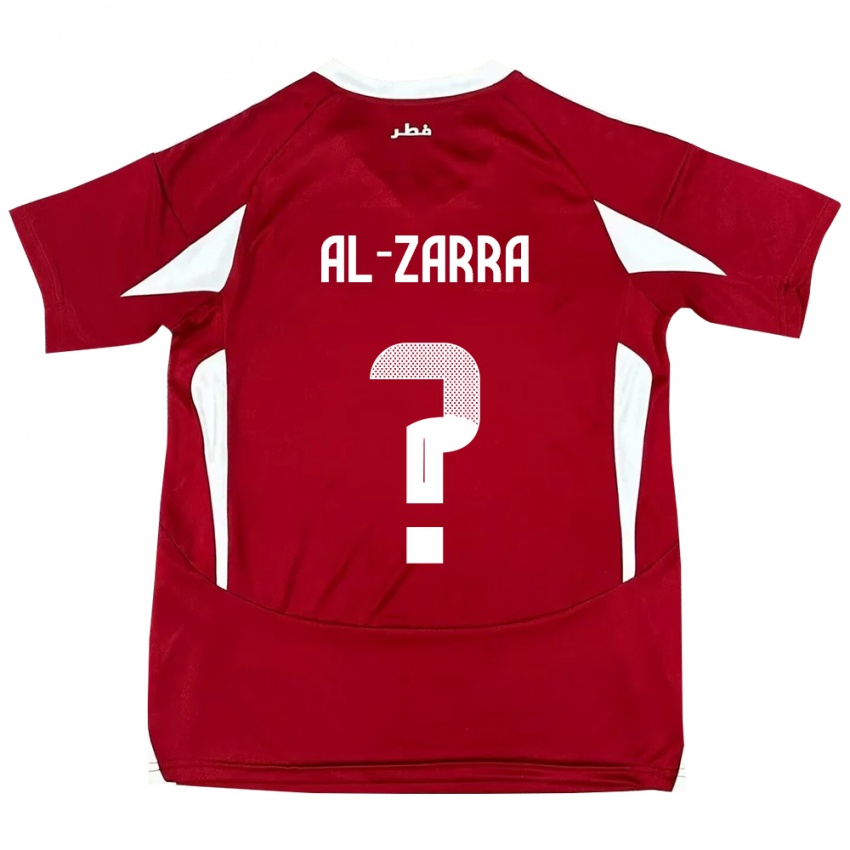 ילדים קטאר Jassim Al-Zarra #0 אָדוֹם ג'רזי ביתית 24-26 חולצה קצרה