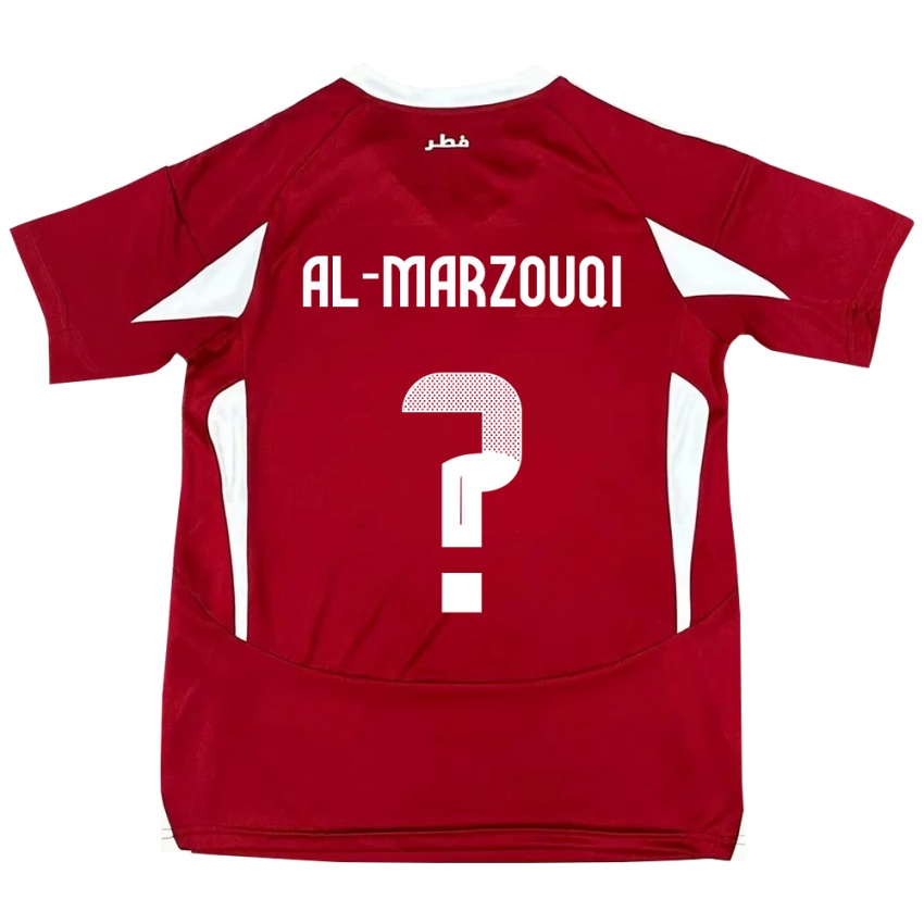 ילדים קטאר Omar Abdulaziz Al-Marzouqi #0 אָדוֹם ג'רזי ביתית 24-26 חולצה קצרה