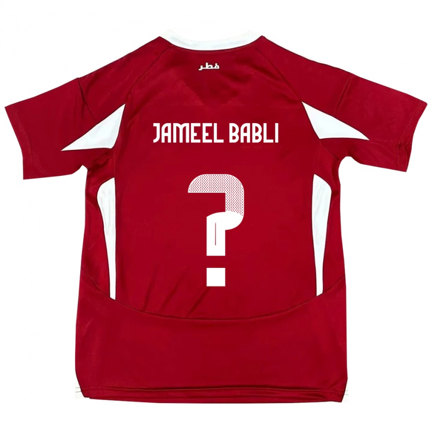ילדים קטאר Mohannad Jameel Babli #0 אָדוֹם ג'רזי ביתית 24-26 חולצה קצרה