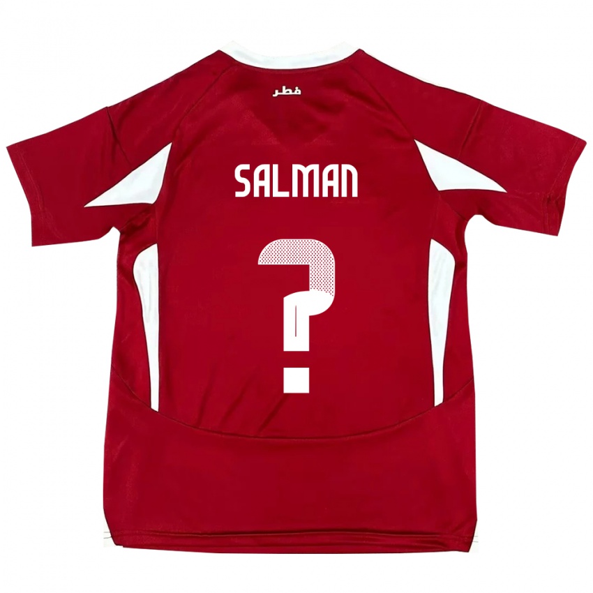 ילדים קטאר Youssef Salman #0 אָדוֹם ג'רזי ביתית 24-26 חולצה קצרה
