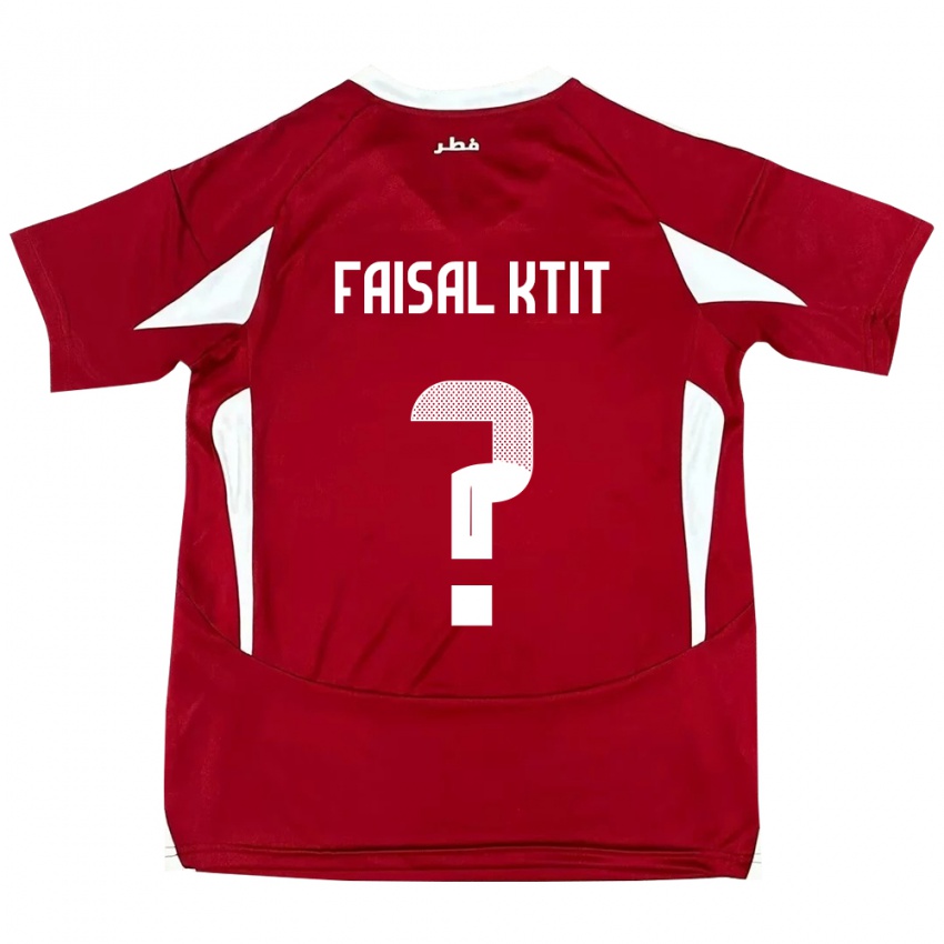 ילדים קטאר Zaid Faisal Ktit #0 אָדוֹם ג'רזי ביתית 24-26 חולצה קצרה