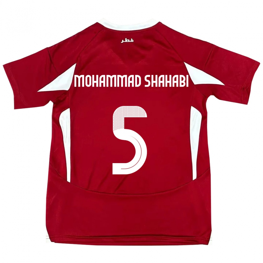 ילדים קטאר Ali Mohammad Shahabi #5 אָדוֹם ג'רזי ביתית 24-26 חולצה קצרה