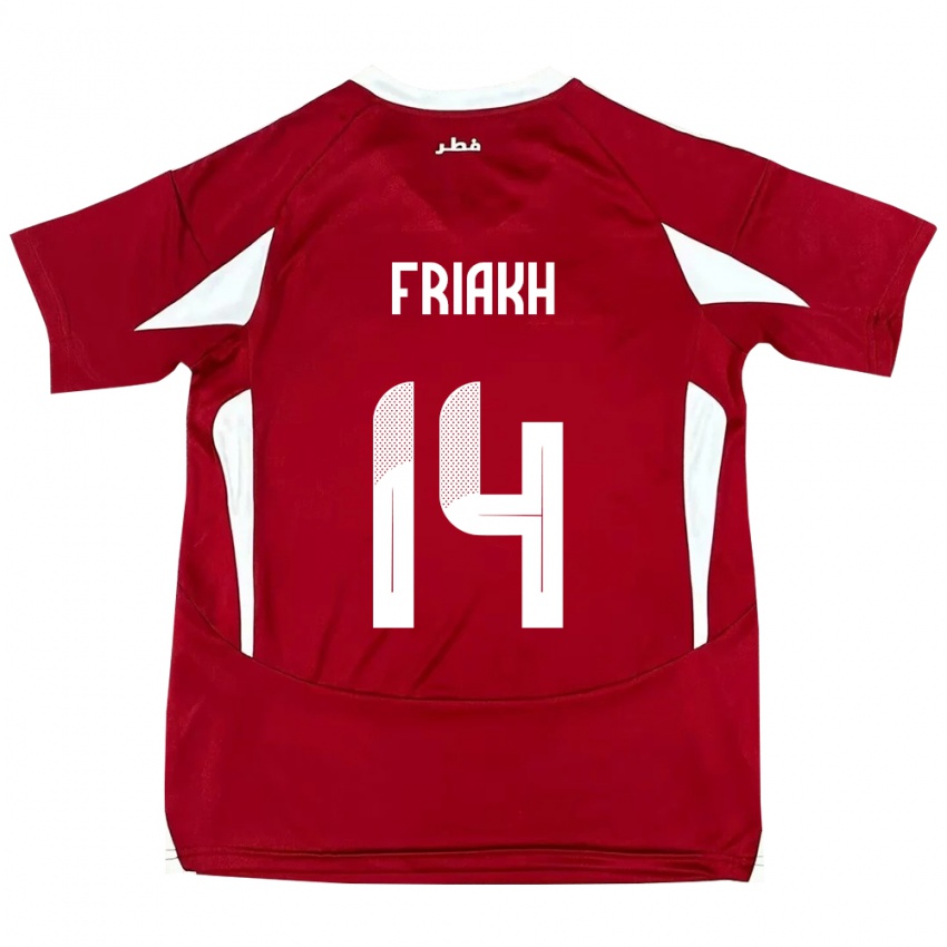 ילדים קטאר Jamil Friakh #14 אָדוֹם ג'רזי ביתית 24-26 חולצה קצרה
