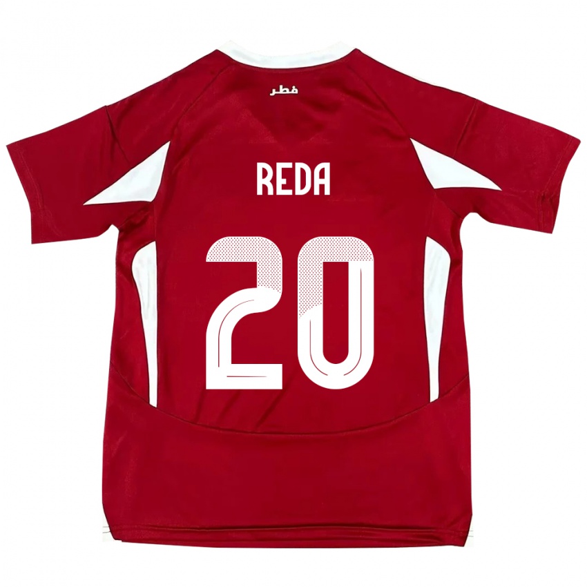 ילדים קטאר Salem Reda #20 אָדוֹם ג'רזי ביתית 24-26 חולצה קצרה
