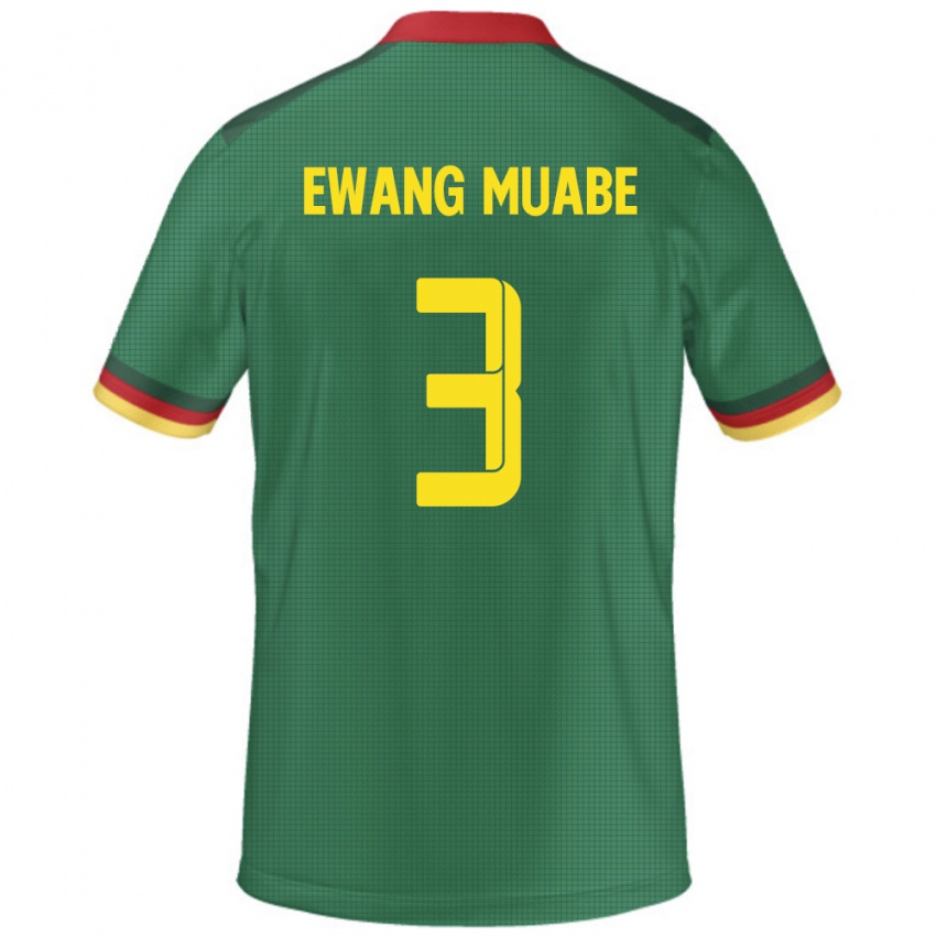 ילדים קמרון Ebong Ewang Muabe #3 יָרוֹק ג'רזי ביתית 24-26 חולצה קצרה