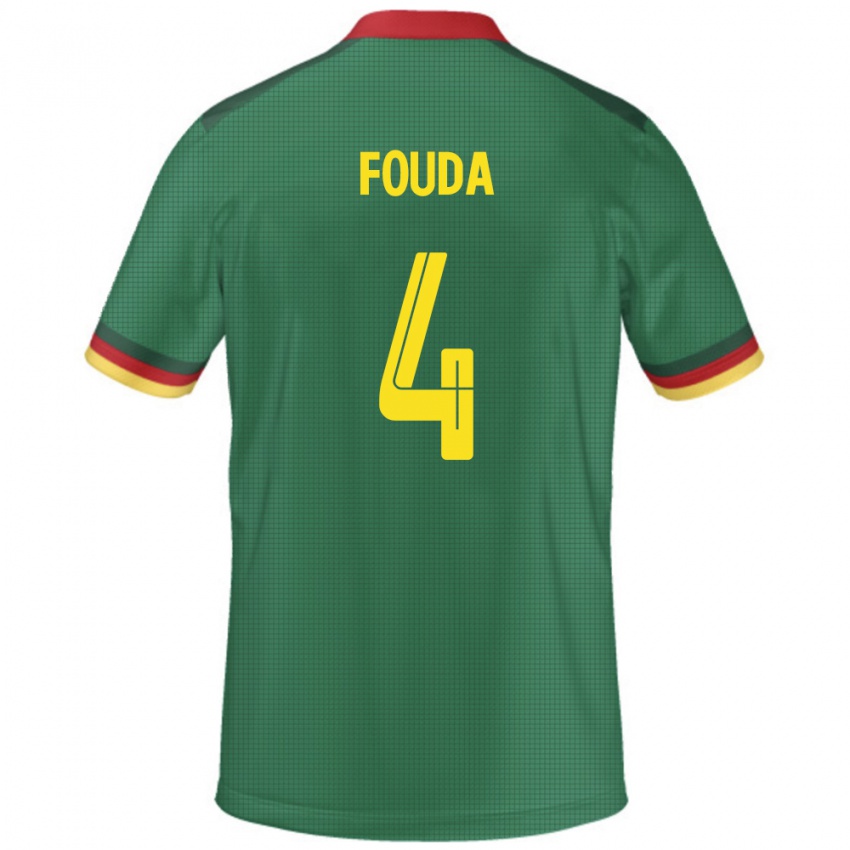 ילדים קמרון Junior Fouda #4 יָרוֹק ג'רזי ביתית 24-26 חולצה קצרה