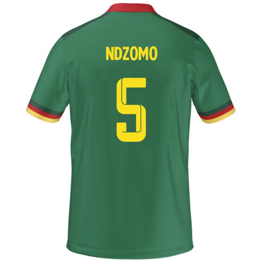 ילדים קמרון Barnabe Ndzomo #5 יָרוֹק ג'רזי ביתית 24-26 חולצה קצרה