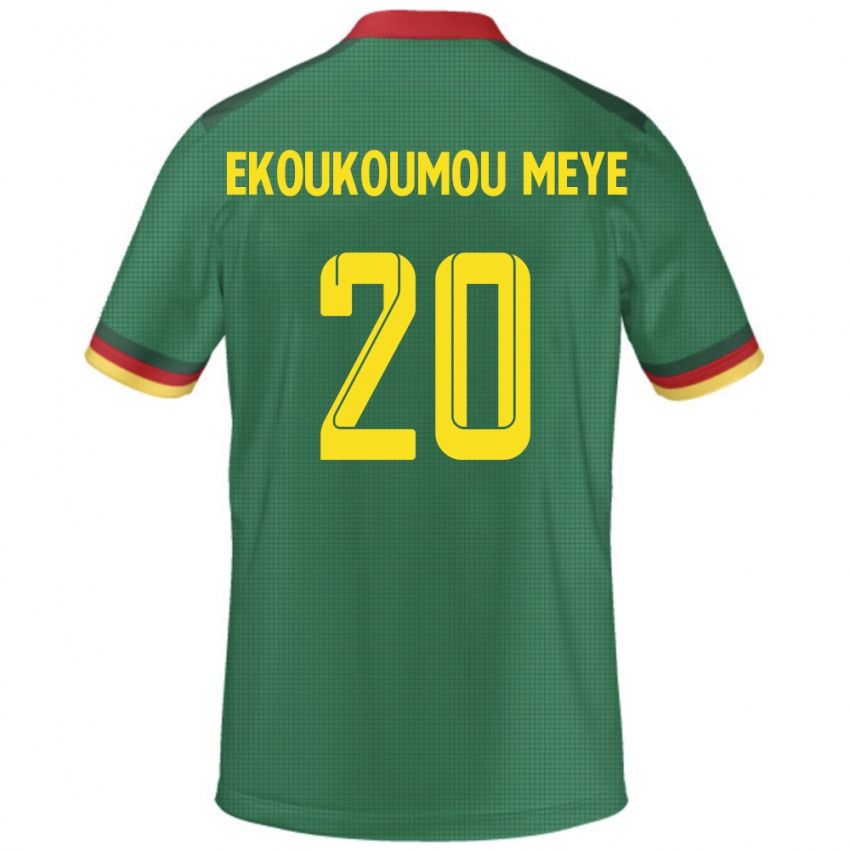 ילדים קמרון Ivan Donald Ekoukoumou Meye #20 יָרוֹק ג'רזי ביתית 24-26 חולצה קצרה