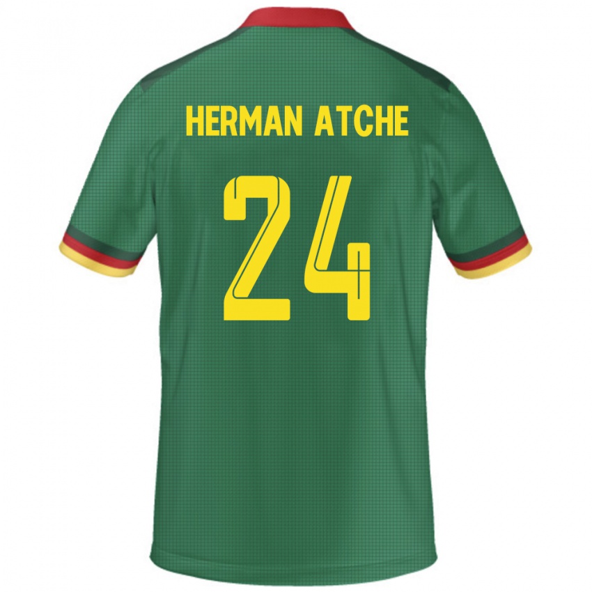 ילדים קמרון Miguel Herman Atche #24 יָרוֹק ג'רזי ביתית 24-26 חולצה קצרה