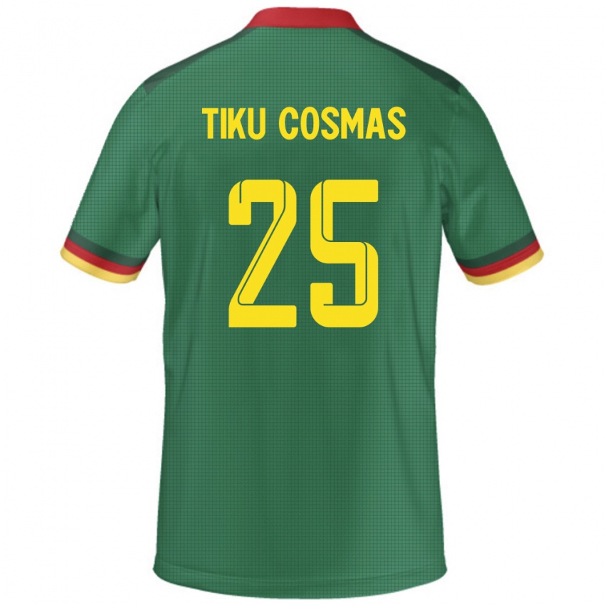 ילדים קמרון Ayuck Tiku Cosmas #25 יָרוֹק ג'רזי ביתית 24-26 חולצה קצרה