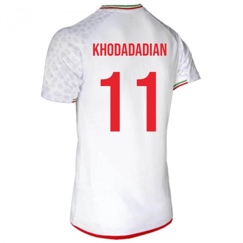ילדים איראן Erfan Khodadadian #11 לָבָן ג'רזי ביתית 24-26 חולצה קצרה