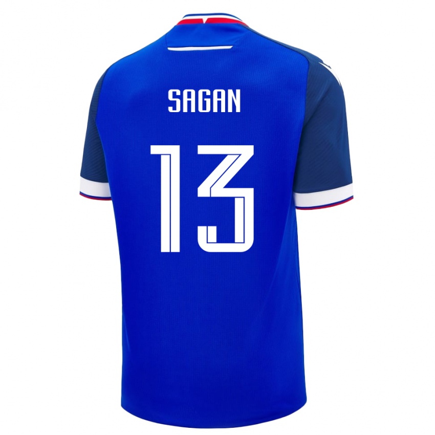 ילדים סלובקיה Samuel Sagan #13 כְּחוֹל ג'רזי ביתית 24-26 חולצה קצרה