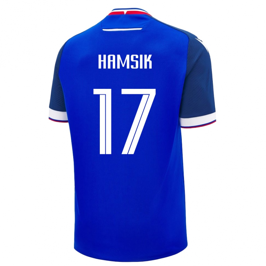 ילדים סלובקיה Christian Hamsik #17 כְּחוֹל ג'רזי ביתית 24-26 חולצה קצרה