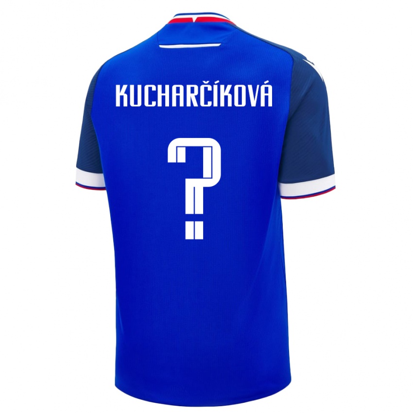 ילדים סלובקיה Dominika Kucharčíková #0 כְּחוֹל ג'רזי ביתית 24-26 חולצה קצרה