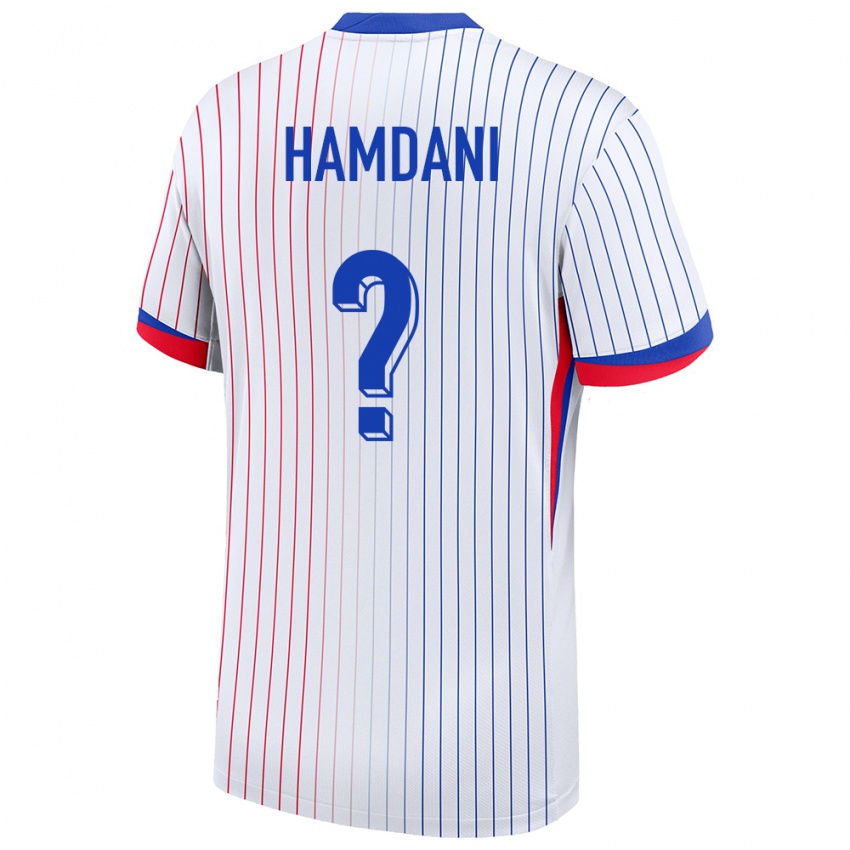 ילדים צרפת Adil Hamdani #0 לבן הרחק ג'רזי 24-26 חולצה קצרה