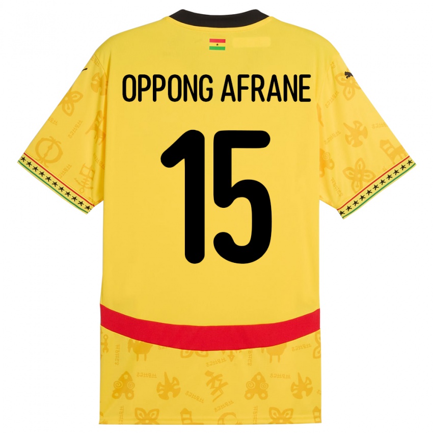 ילדים גאנה David Oppong Afrane #15 צָהוֹב הרחק ג'רזי 24-26 חולצה קצרה