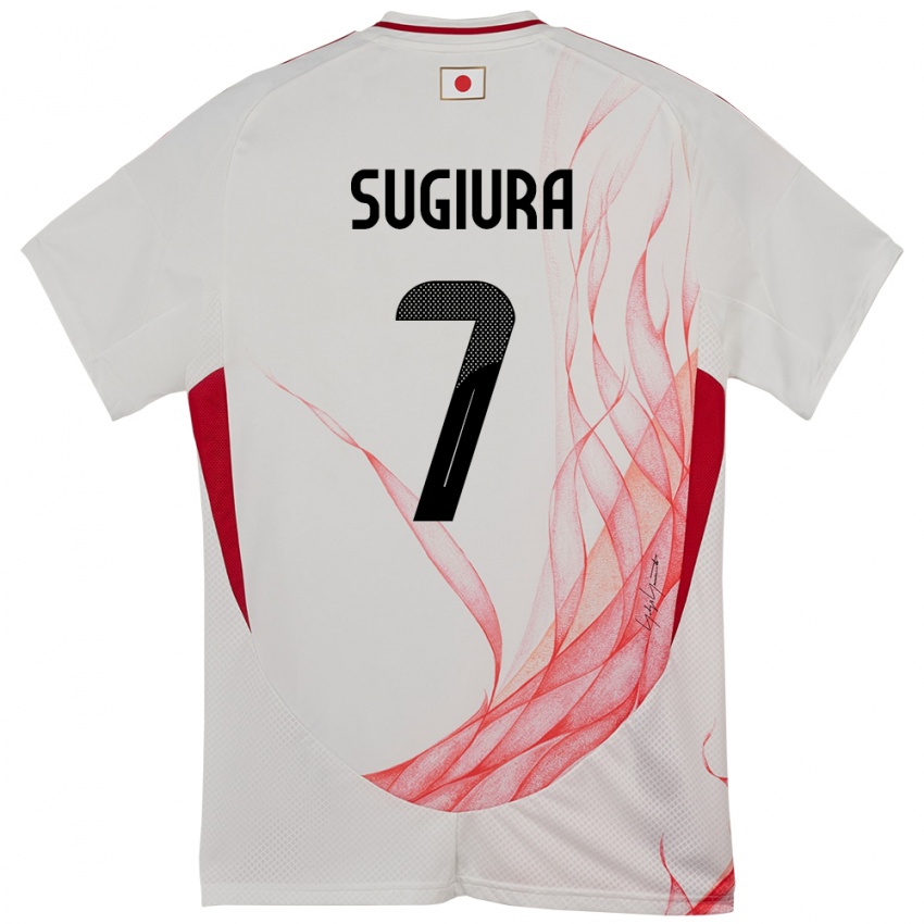 ילדים יַפָּן Shungo Sugiura #7 לָבָן הרחק ג'רזי 24-26 חולצה קצרה