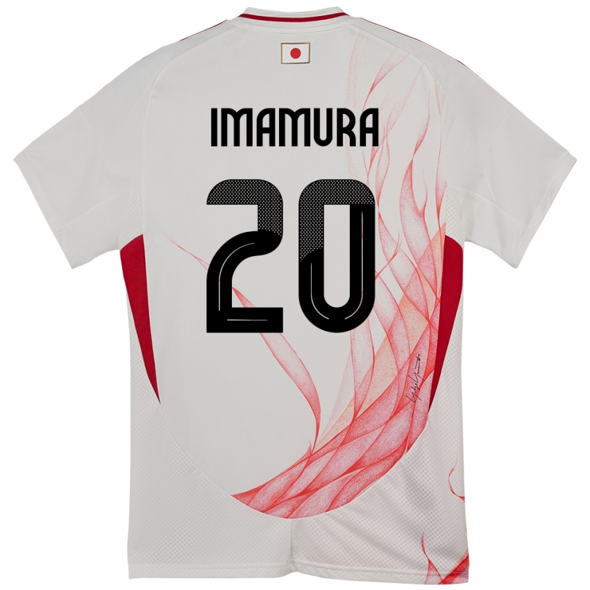 ילדים יַפָּן Ryoya Imamura #20 לָבָן הרחק ג'רזי 24-26 חולצה קצרה