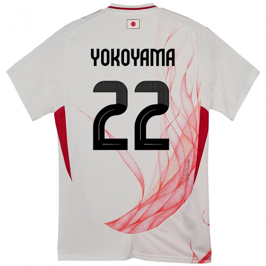 ילדים יַפָּן Yumeki Yokoyama #22 לָבָן הרחק ג'רזי 24-26 חולצה קצרה