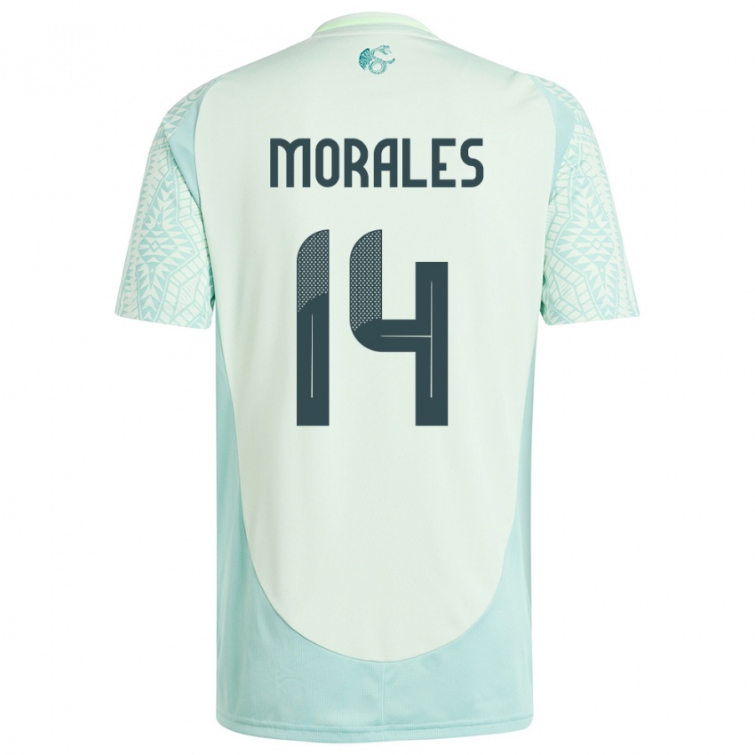 ילדים מקסיקו Amaury Morales #14 פשתן ירוק הרחק ג'רזי 24-26 חולצה קצרה