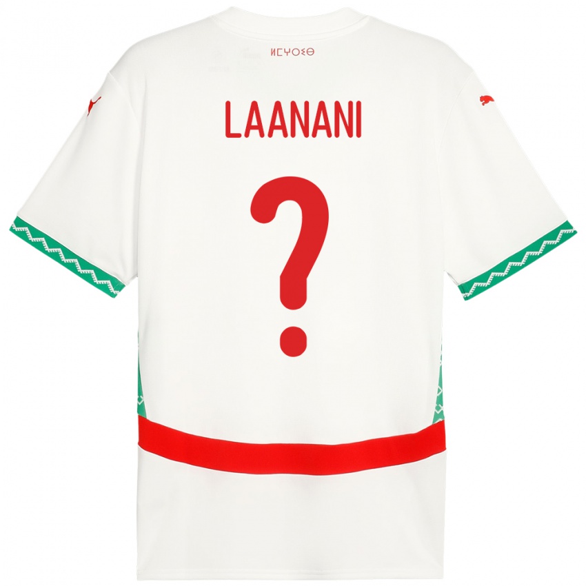 ילדים מָרוֹקוֹ Kamal Laanani #0 לָבָן הרחק ג'רזי 24-26 חולצה קצרה