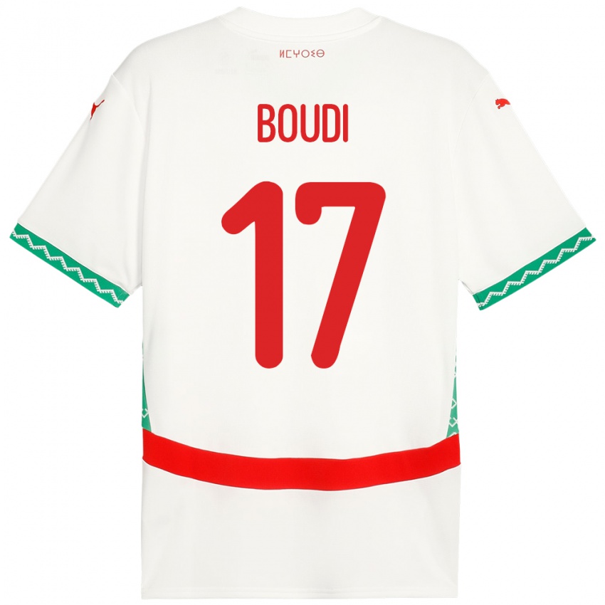 ילדים מָרוֹקוֹ Said Boudi #17 לָבָן הרחק ג'רזי 24-26 חולצה קצרה