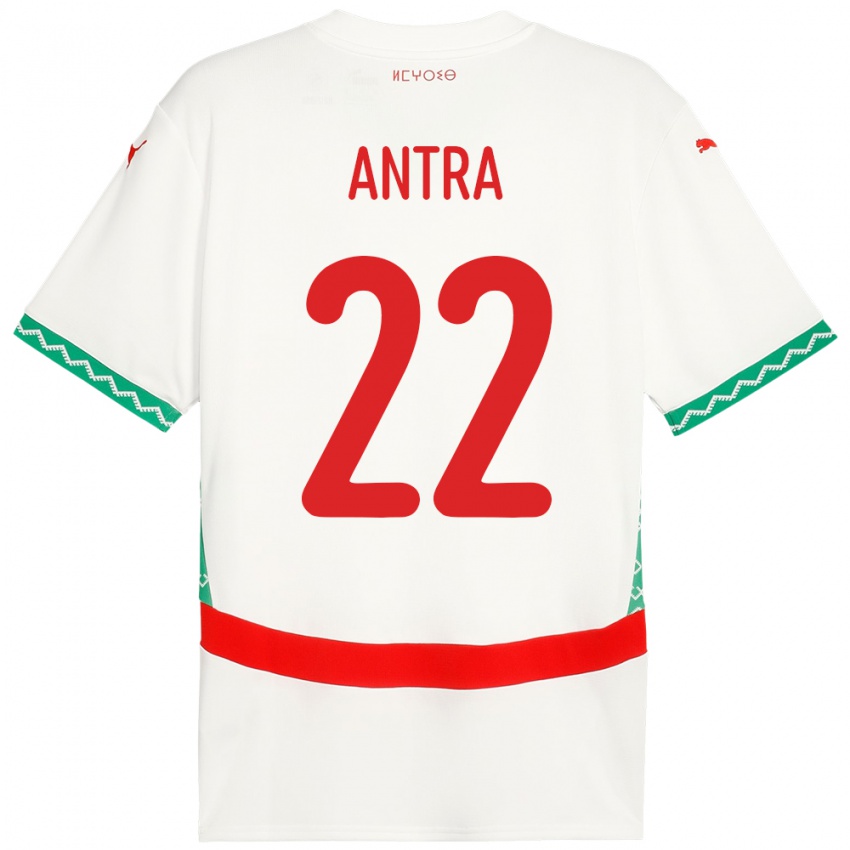 ילדים מָרוֹקוֹ Saad Antra #22 לָבָן הרחק ג'רזי 24-26 חולצה קצרה