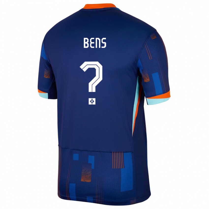 ילדים הולנד Teun Bens #0 כְּחוֹל הרחק ג'רזי 24-26 חולצה קצרה