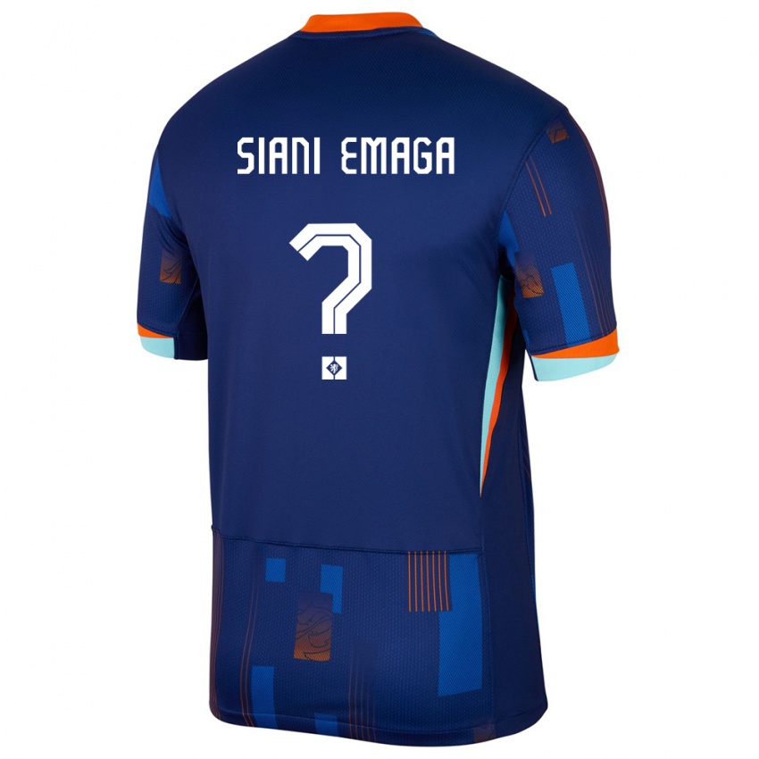 ילדים הולנד Ezechiel Siani Emaga #0 כְּחוֹל הרחק ג'רזי 24-26 חולצה קצרה