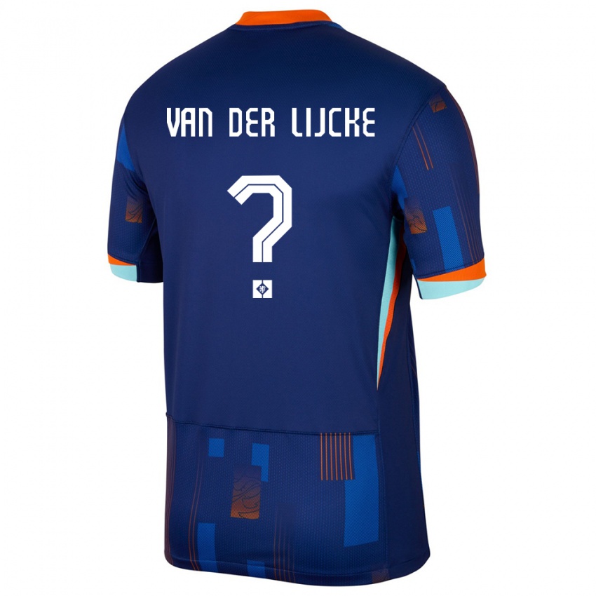 ילדים הולנד Donny Van Der Lijcke #0 כְּחוֹל הרחק ג'רזי 24-26 חולצה קצרה