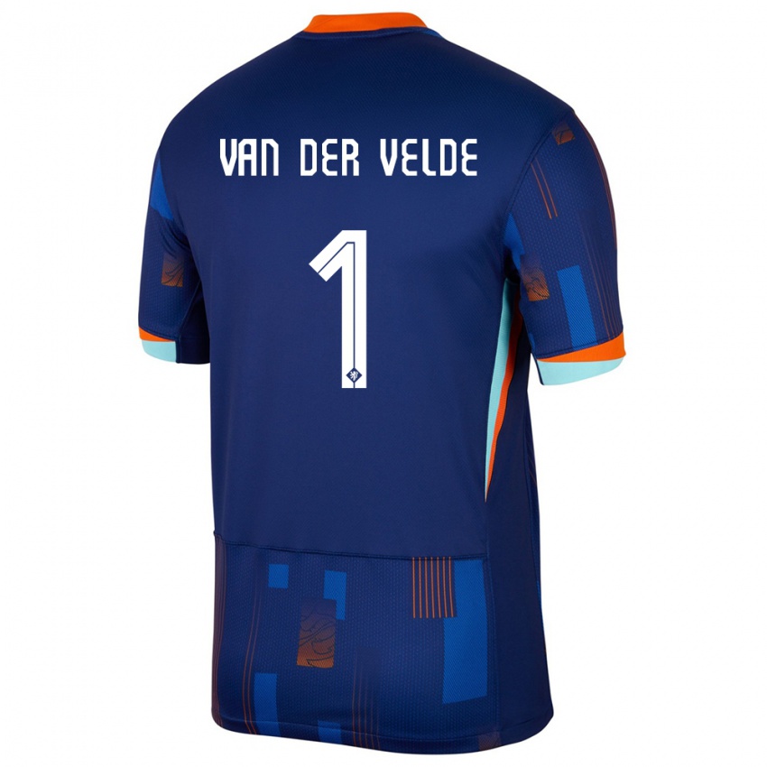ילדים הולנד Valentijn Van Der Velde #1 כְּחוֹל הרחק ג'רזי 24-26 חולצה קצרה