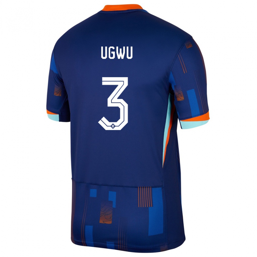 ילדים הולנד Precious Ugwu #3 כְּחוֹל הרחק ג'רזי 24-26 חולצה קצרה