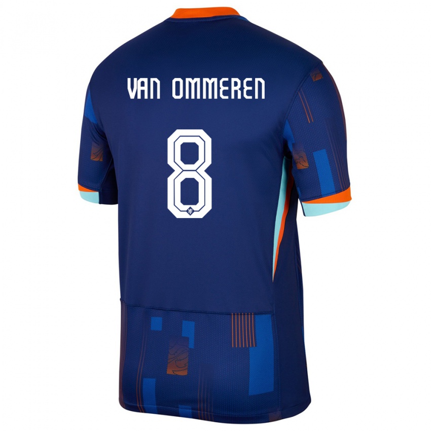 ילדים הולנד Jaygo Van Ommeren #8 כְּחוֹל הרחק ג'רזי 24-26 חולצה קצרה