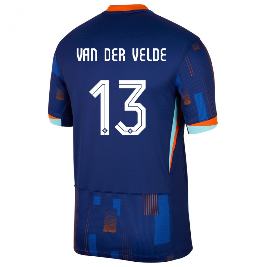 ילדים הולנד Yordi Van Der Velde #13 כְּחוֹל הרחק ג'רזי 24-26 חולצה קצרה