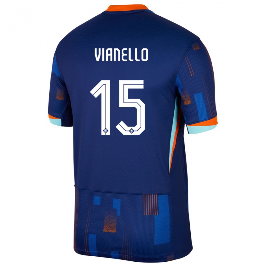 ילדים הולנד Giannino Vianello #15 כְּחוֹל הרחק ג'רזי 24-26 חולצה קצרה