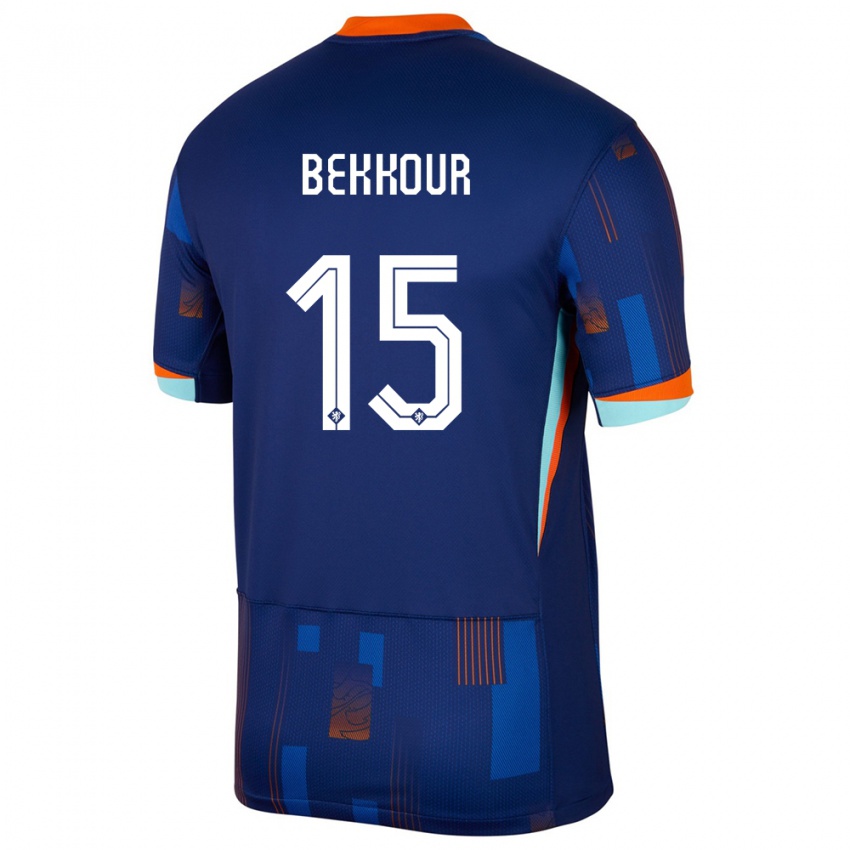 ילדים הולנד Marouane Bekkour #15 כְּחוֹל הרחק ג'רזי 24-26 חולצה קצרה