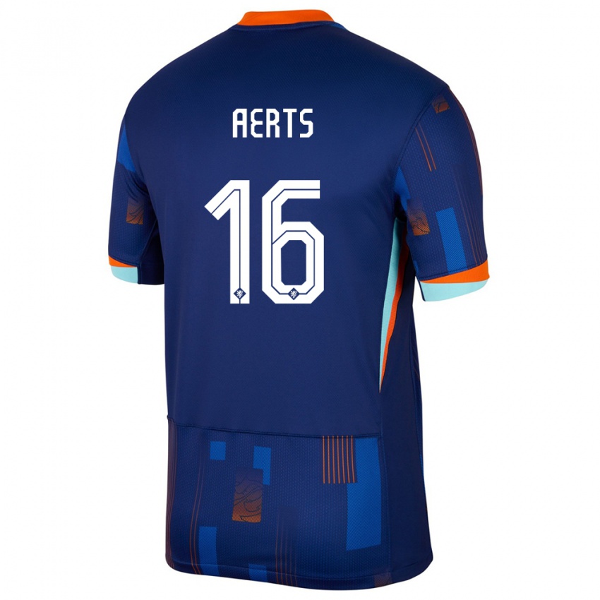 ילדים הולנד Kane Aerts #16 כְּחוֹל הרחק ג'רזי 24-26 חולצה קצרה