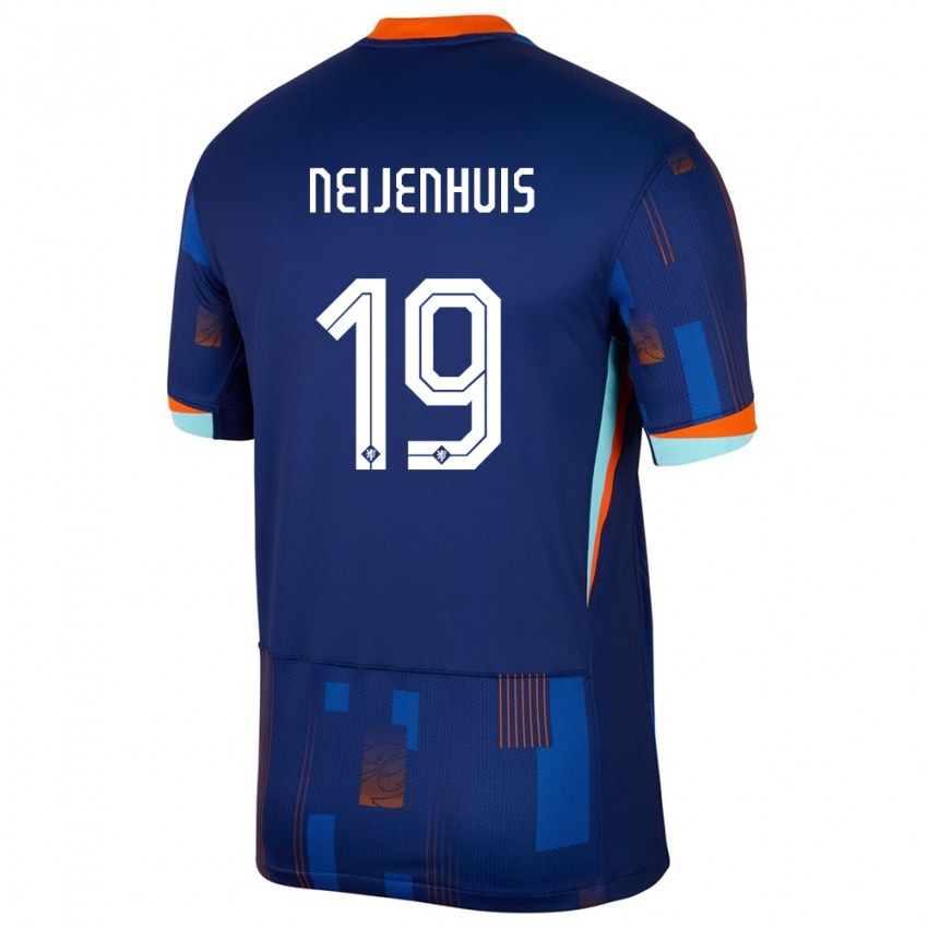 ילדים הולנד Kelvin Neijenhuis #19 כְּחוֹל הרחק ג'רזי 24-26 חולצה קצרה